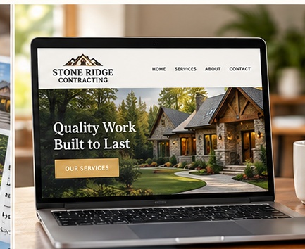 Small-business website on a computer